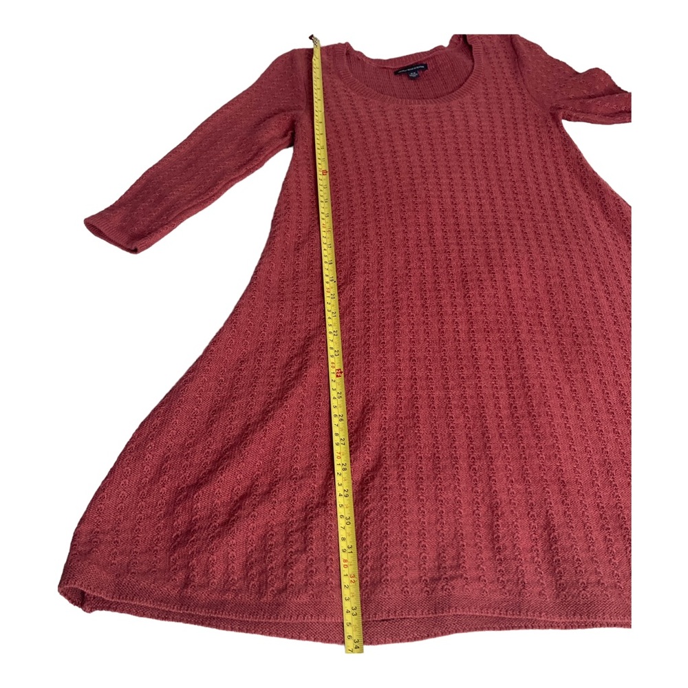American Eagle Outfitters  M Pink Fit and Flare Knit Scoop Neck Sweater Dress - Picture 7 of 17